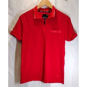 Stone Falcon Red Zip Polo Shirt M